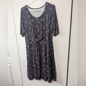 TORRID Roses Pattern Plus Size Dress Size 2x Super Soft Short Sleeve